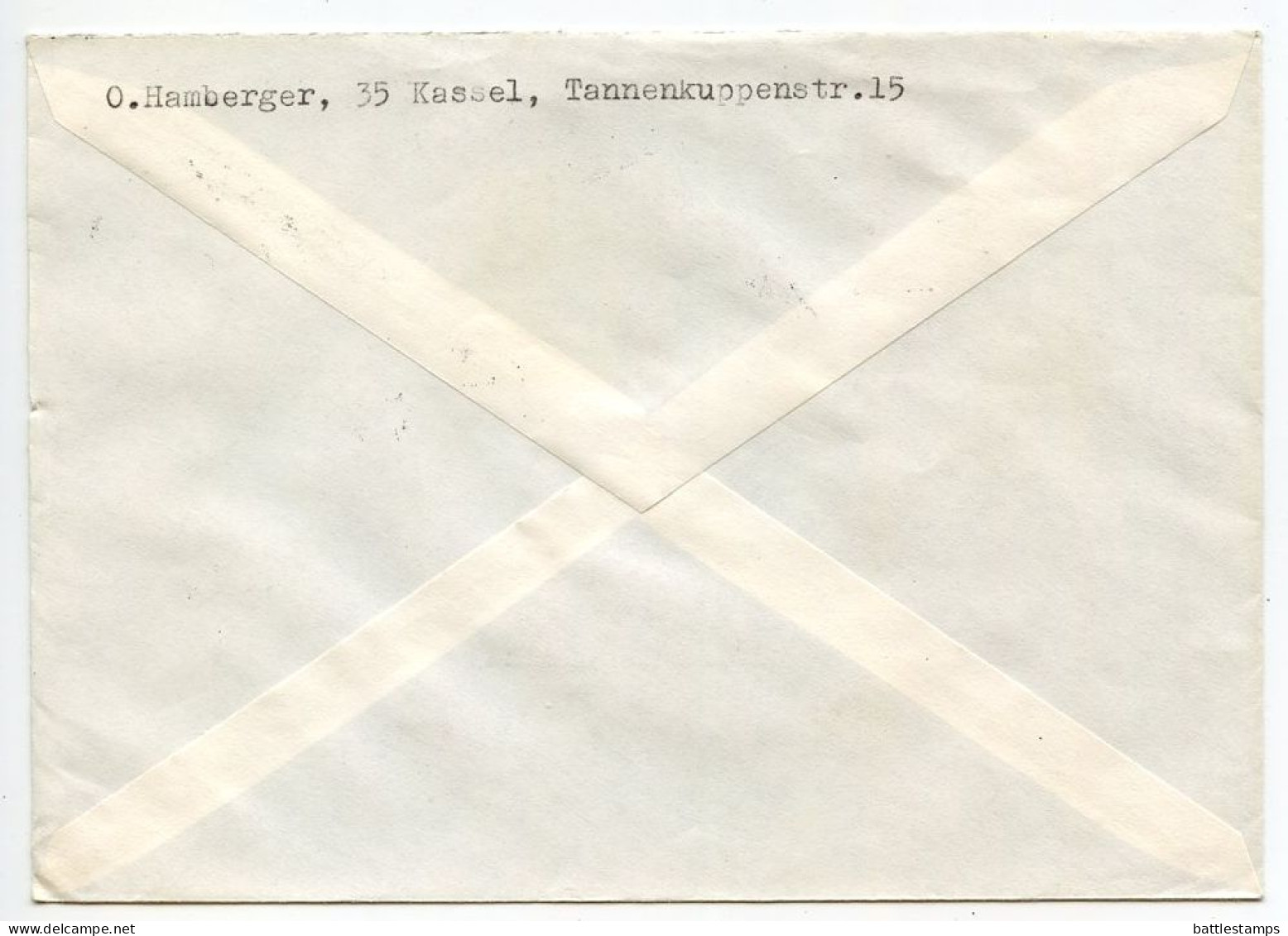Germany, West 1967 Registered Cover Kassel To Wiesbaden-Biebrich; Berlin - Brandenburg Gate & Radio Tower Stamps - Covers & Documents