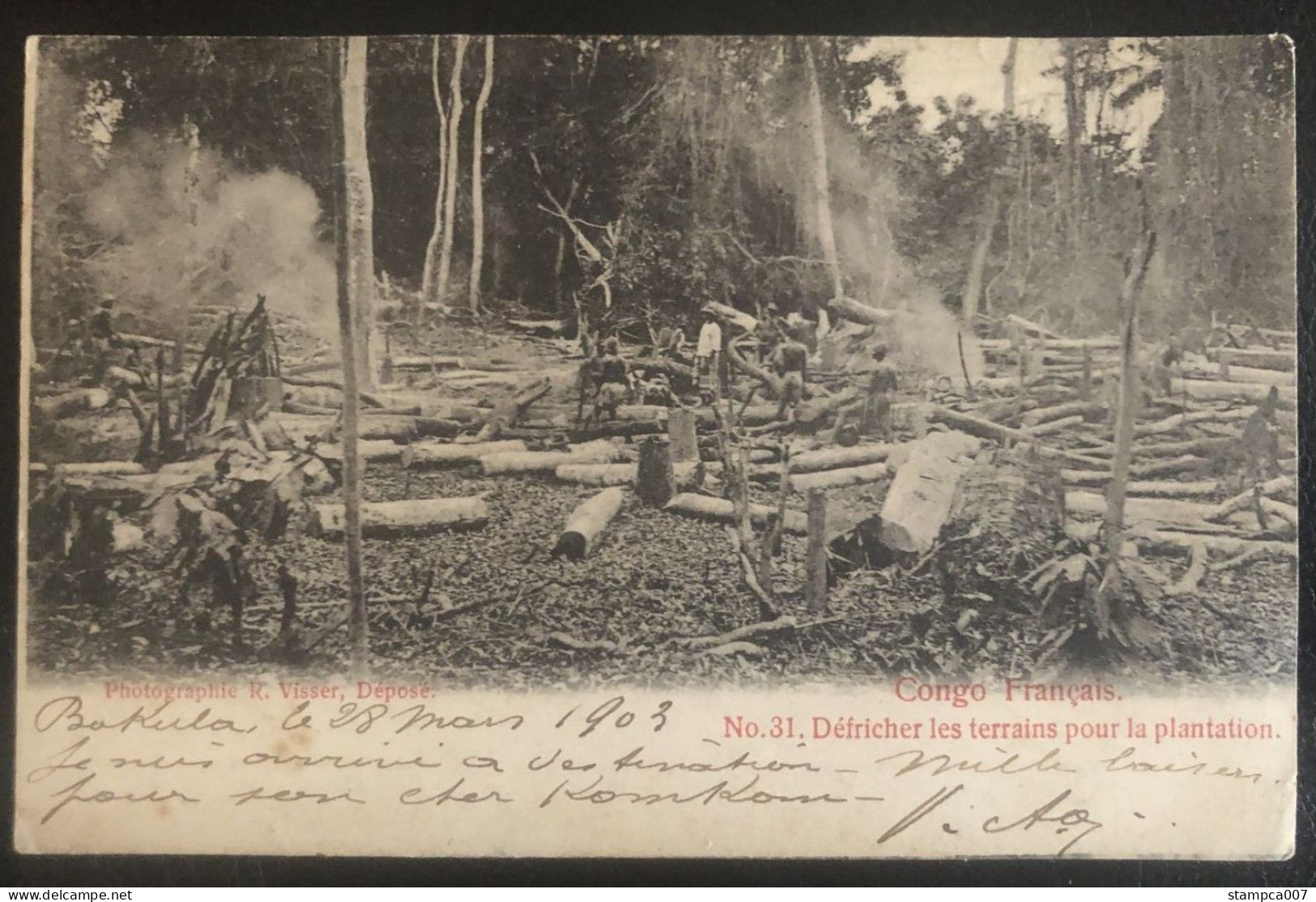 1903 Nr 31 Défricher Les Terrains Plantation Bois Vers Henry Dumont - Congo Belge