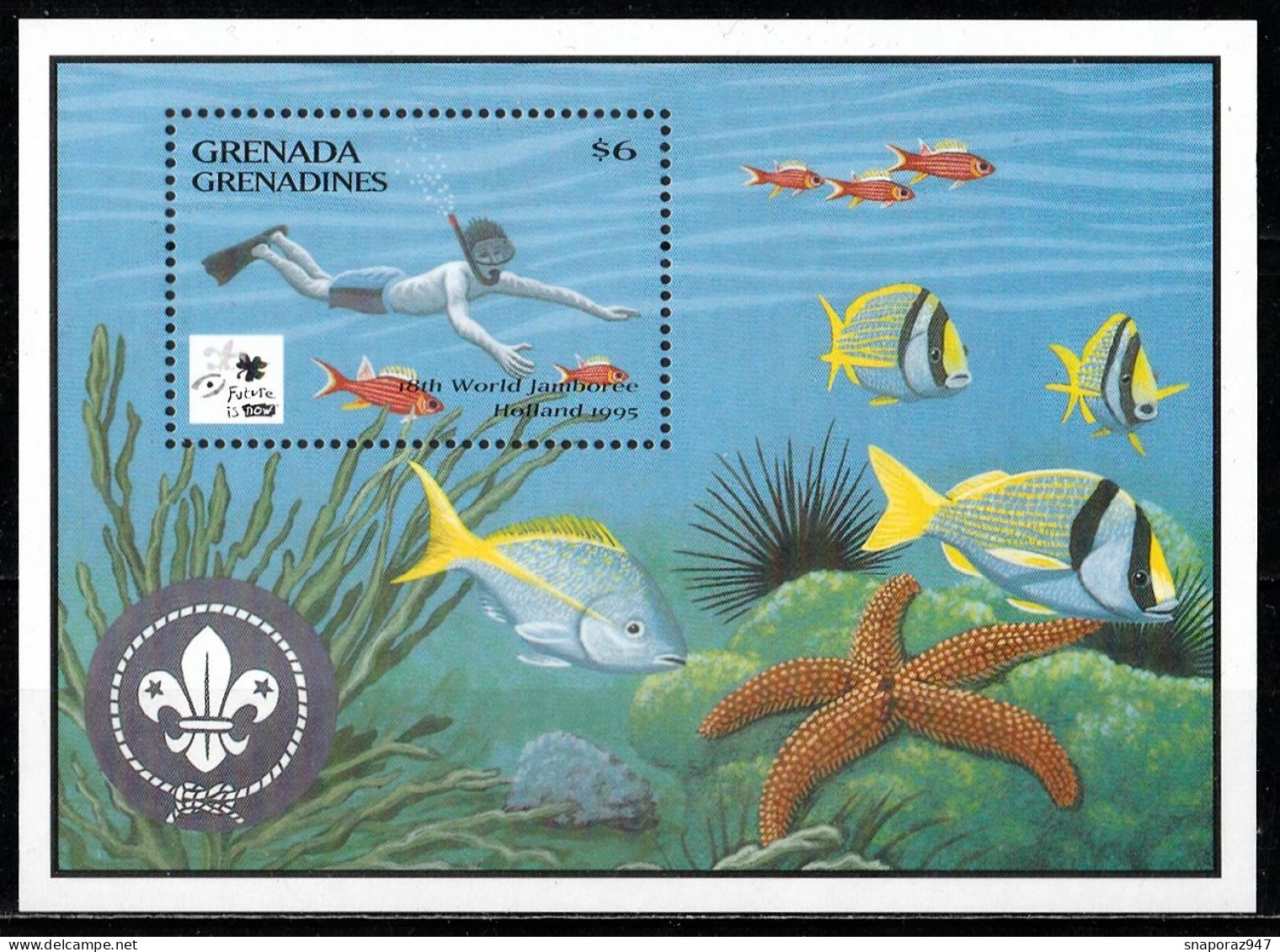 1995 Grenada & Grenadines Scout Underwater Fishing Set MNH** E11 - Duiken