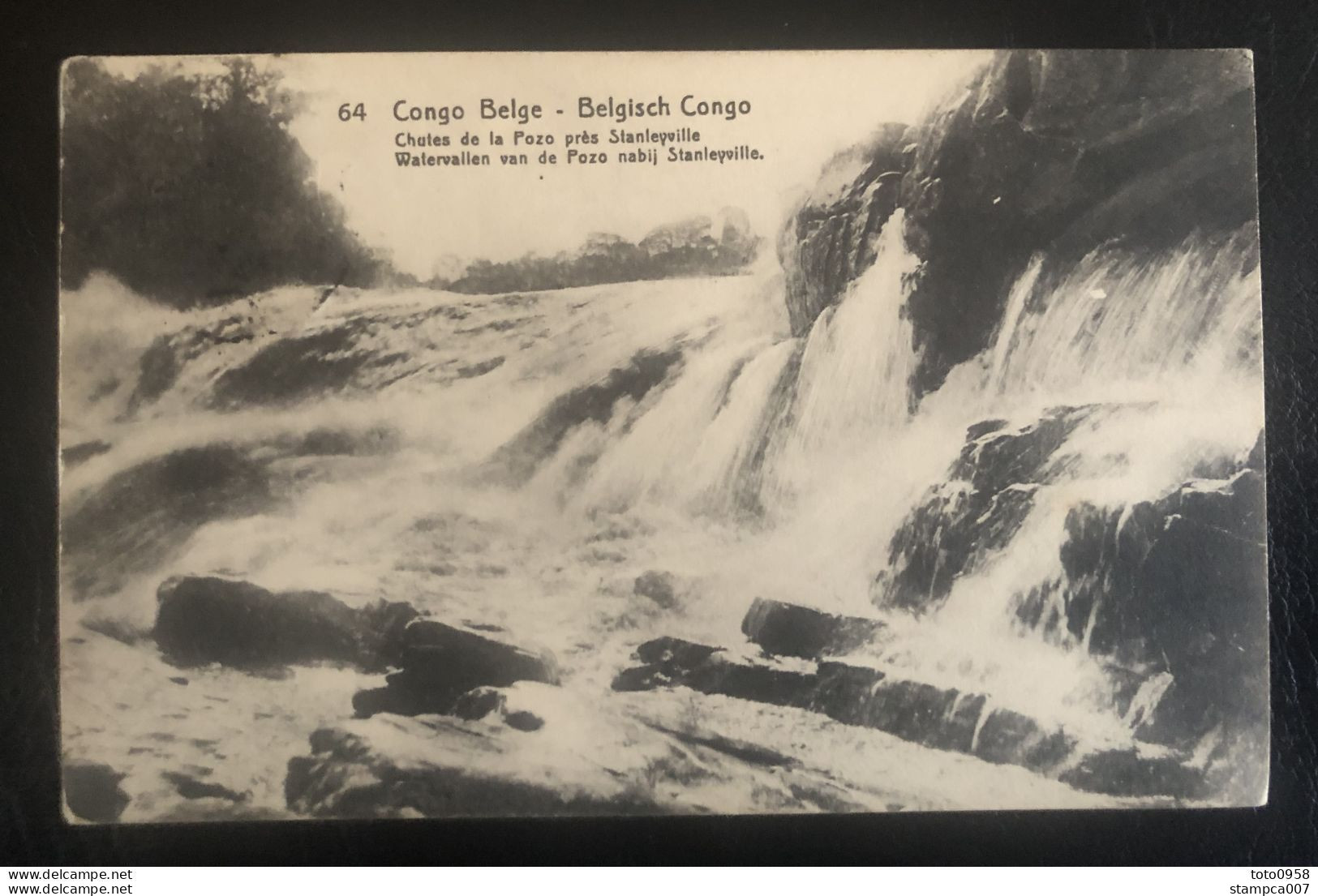 1919 Nr 64 Chutes De La Pozo Cascades Vers Alfred Coppens Arme Belge En Campagne - Congo Belge