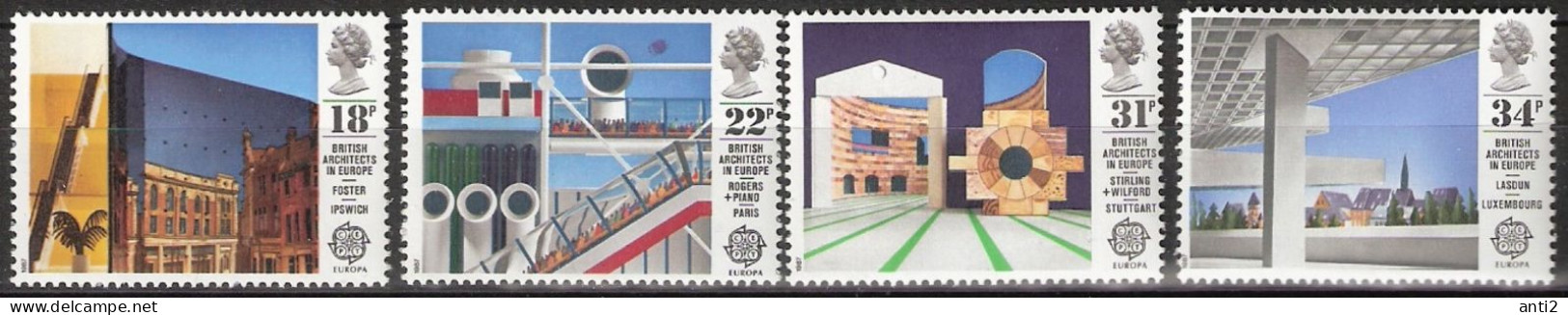 Great Britain  1987 Europa: Modern Architecture,  Mi 1105-1108, MNH(**) - Neufs