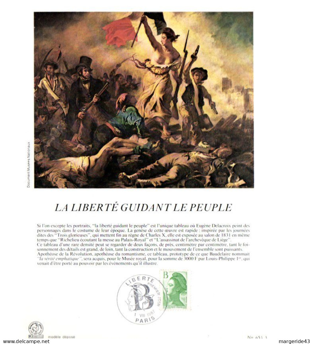 NOTICE FDC 1982 LIBERTE DE GANDON - 1980-1989