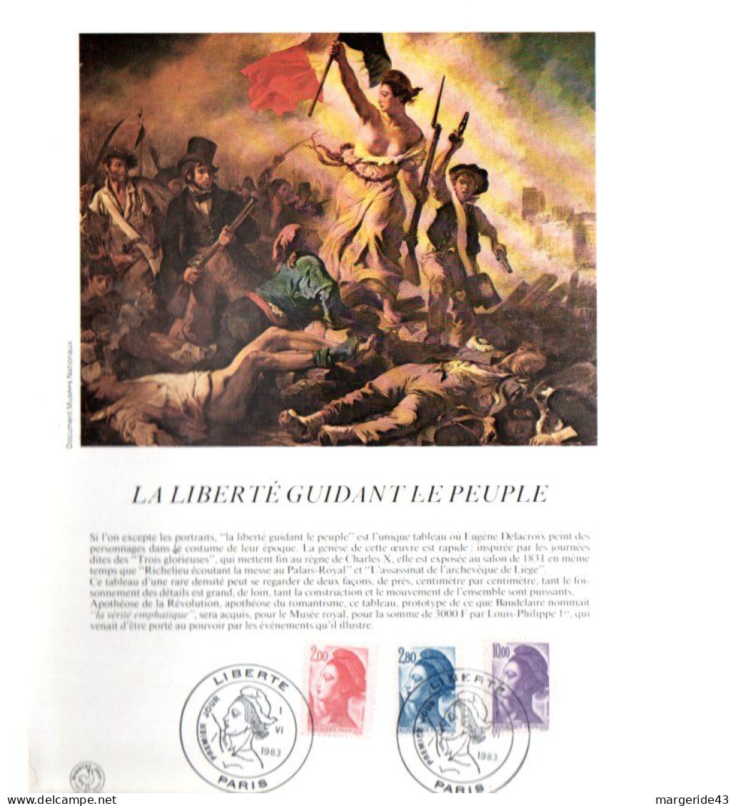 NOTICE FDC 1982 LIBERTE DE GANDON - 1980-1989