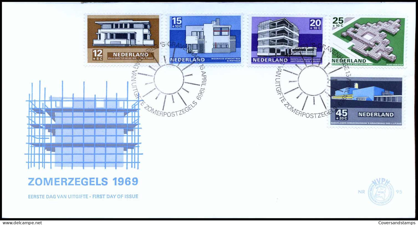 E95 - Zegel 920/24 - Zomerzegels 1969 - Stempel : Autopostkantoor - Zonder Adres - FDC