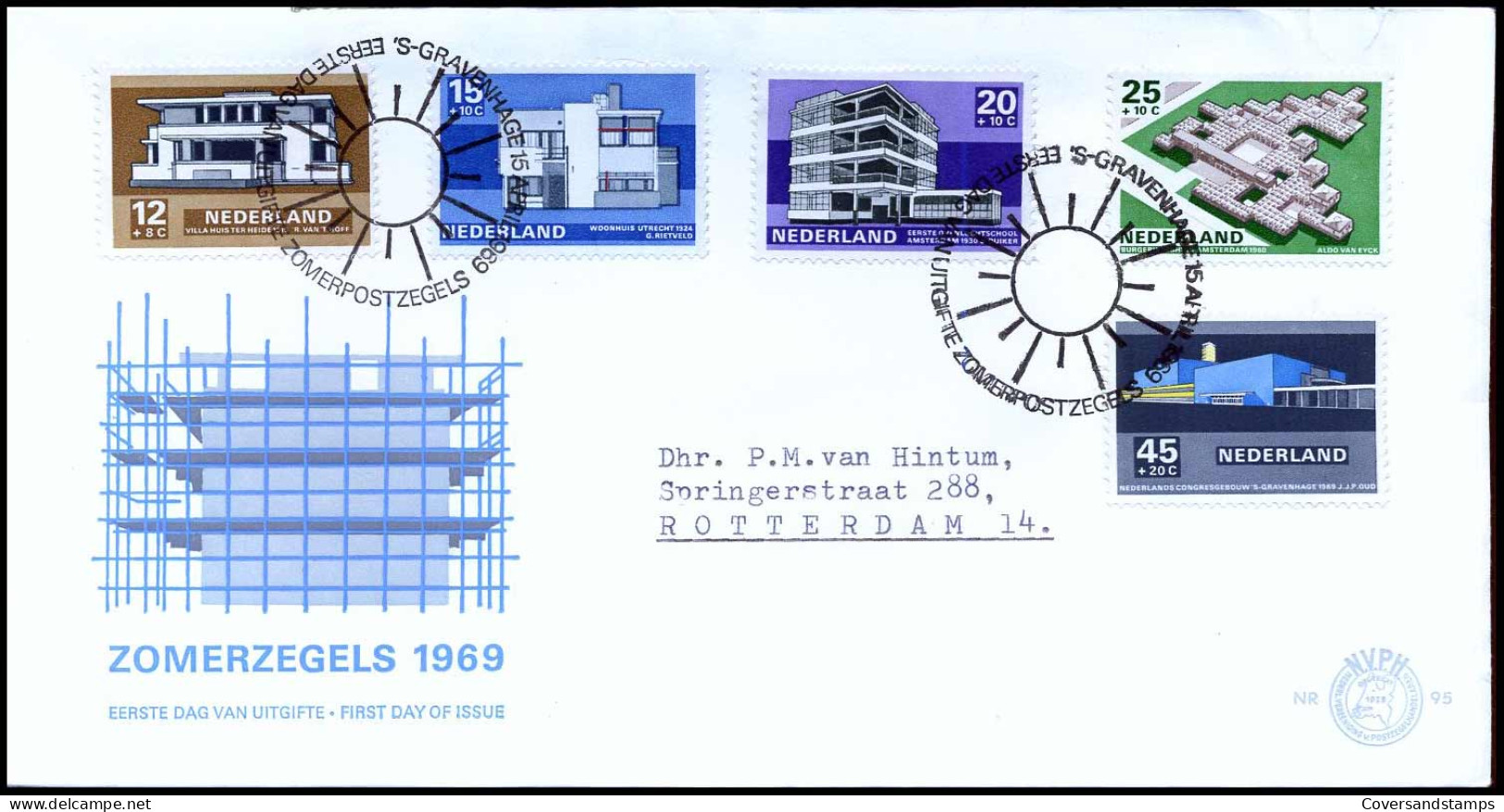 E95 - Zegel 920/24 - Zomerzegels 1969 - Stempel : Autopostkantoor - Met Adres - FDC