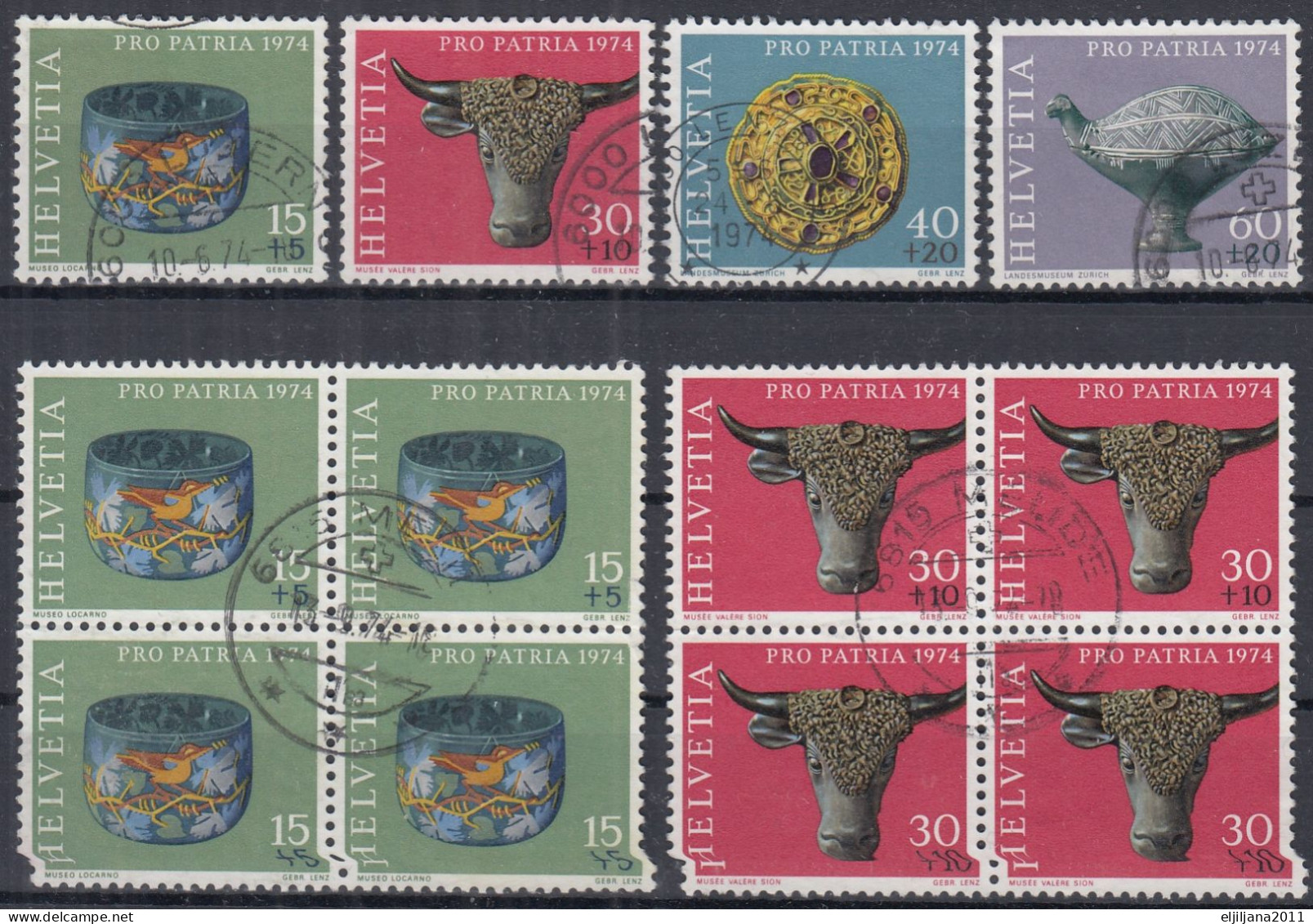 Switzerland / Helvetia / Schweiz / Suisse 1974 ⁕ PRO PATRIA Mi.1031-1034 ⁕ 12v Used - Used Stamps