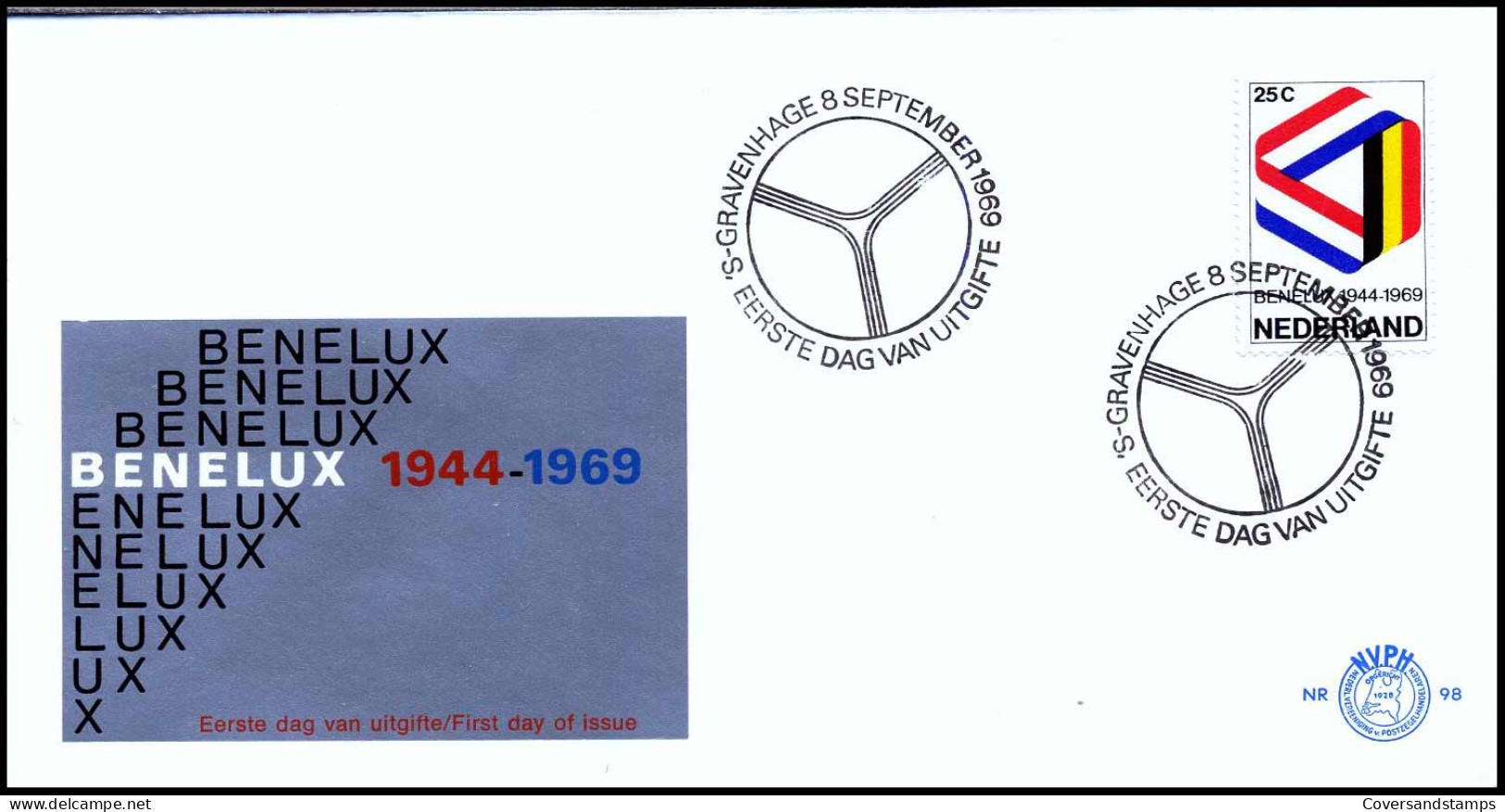 E98 - Zegel 930 - Benelux 1944-1969 - Zonder Adres - FDC