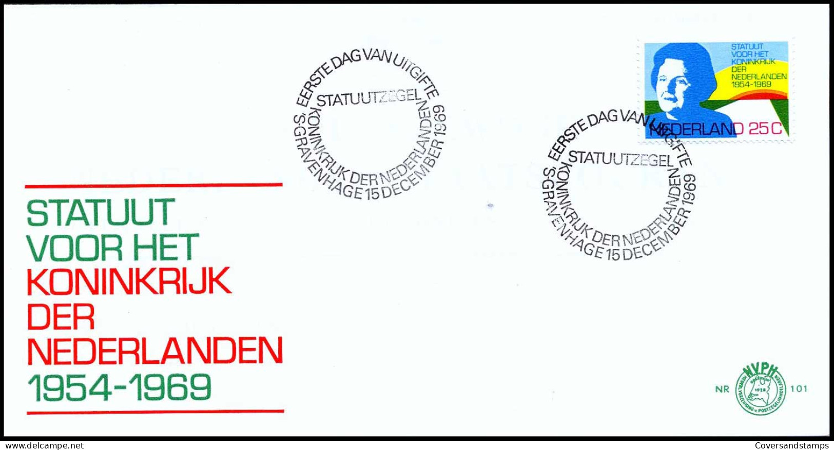 E101 - Zegel 938 - Statuut Voor Het Koninkrijk Der Nederlanden - Zonder Adres - FDC