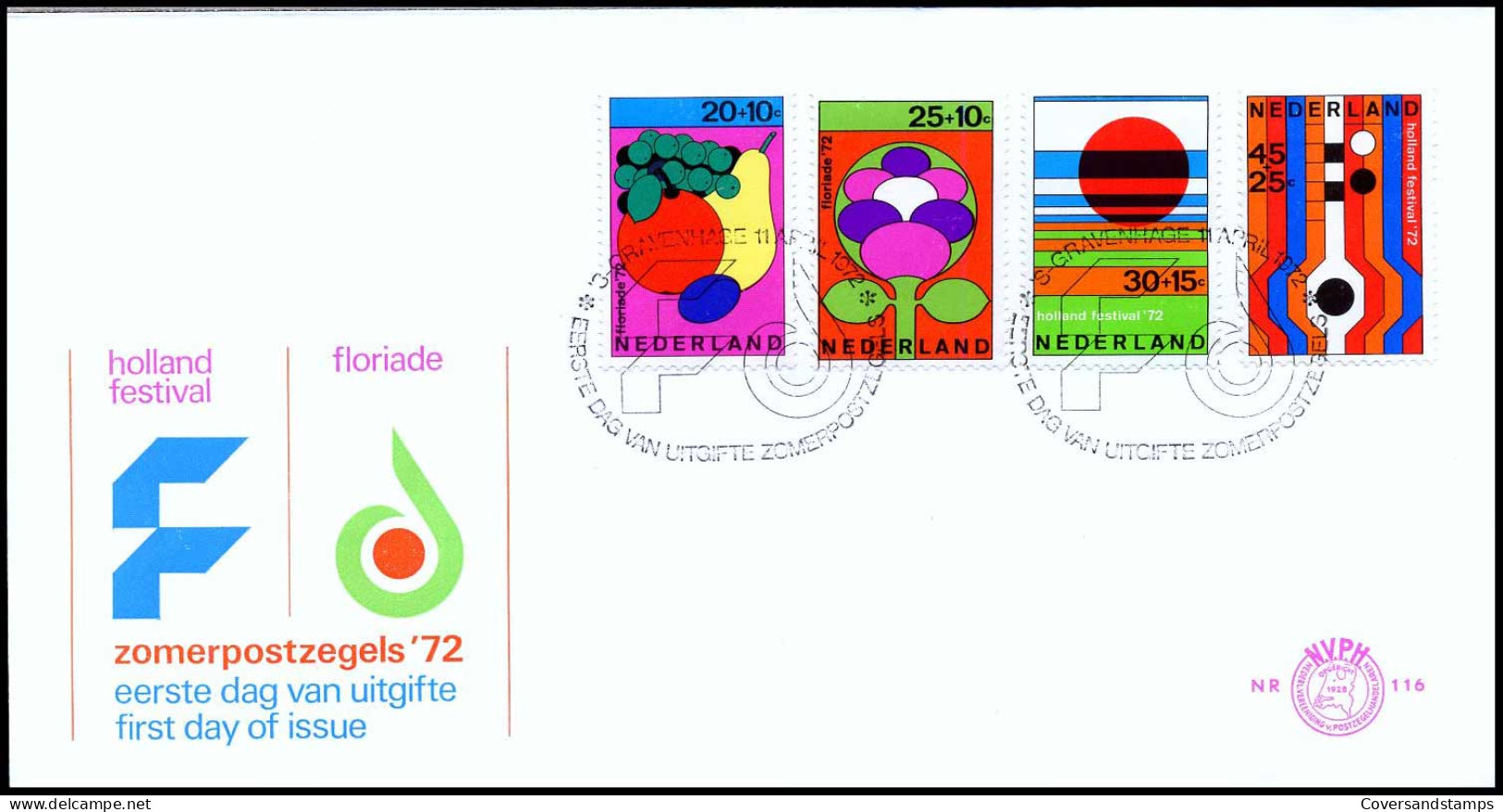 E116 - Zegel 1003/06 - Zomerpostzegels 1972 - Zonder Adres - FDC