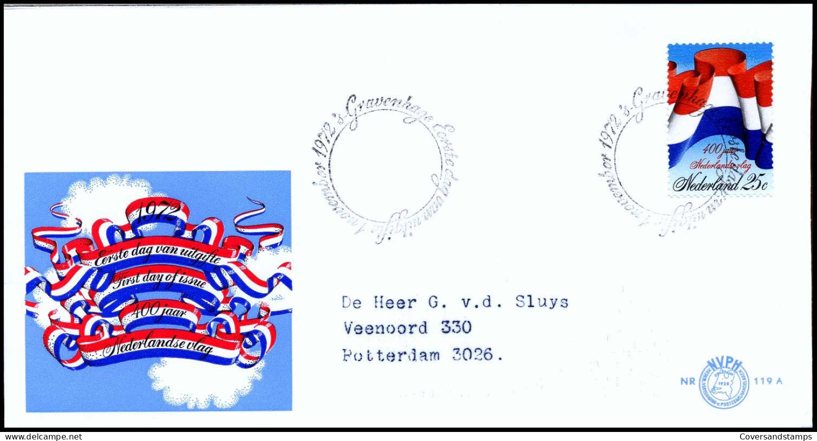 E119a - Zegel 1011 - 400 Jaar Nederlandse Vlag - Met Adres - FDC