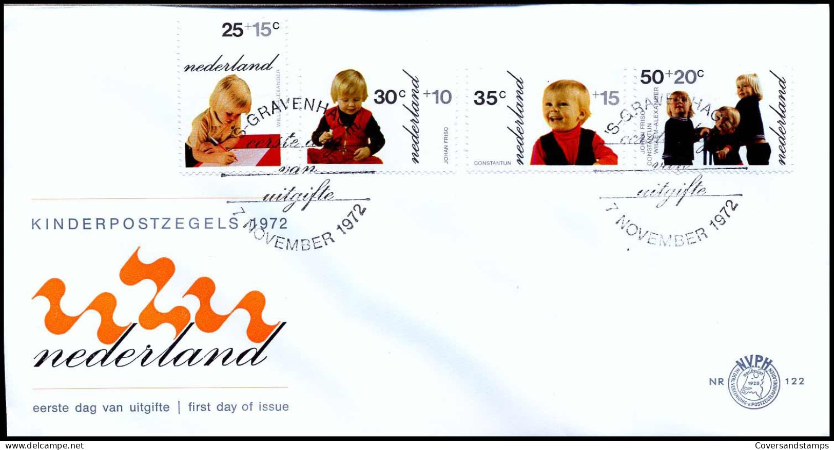 E122 - Zegel 1020/23 - Kinderzegels 1972 - Zonder Adres - FDC