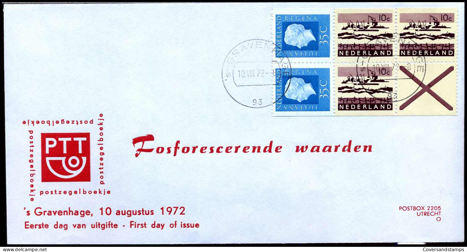 FDC - Zegel PB12 - Fosforescerende Waarden - Zonder Adres - FDC