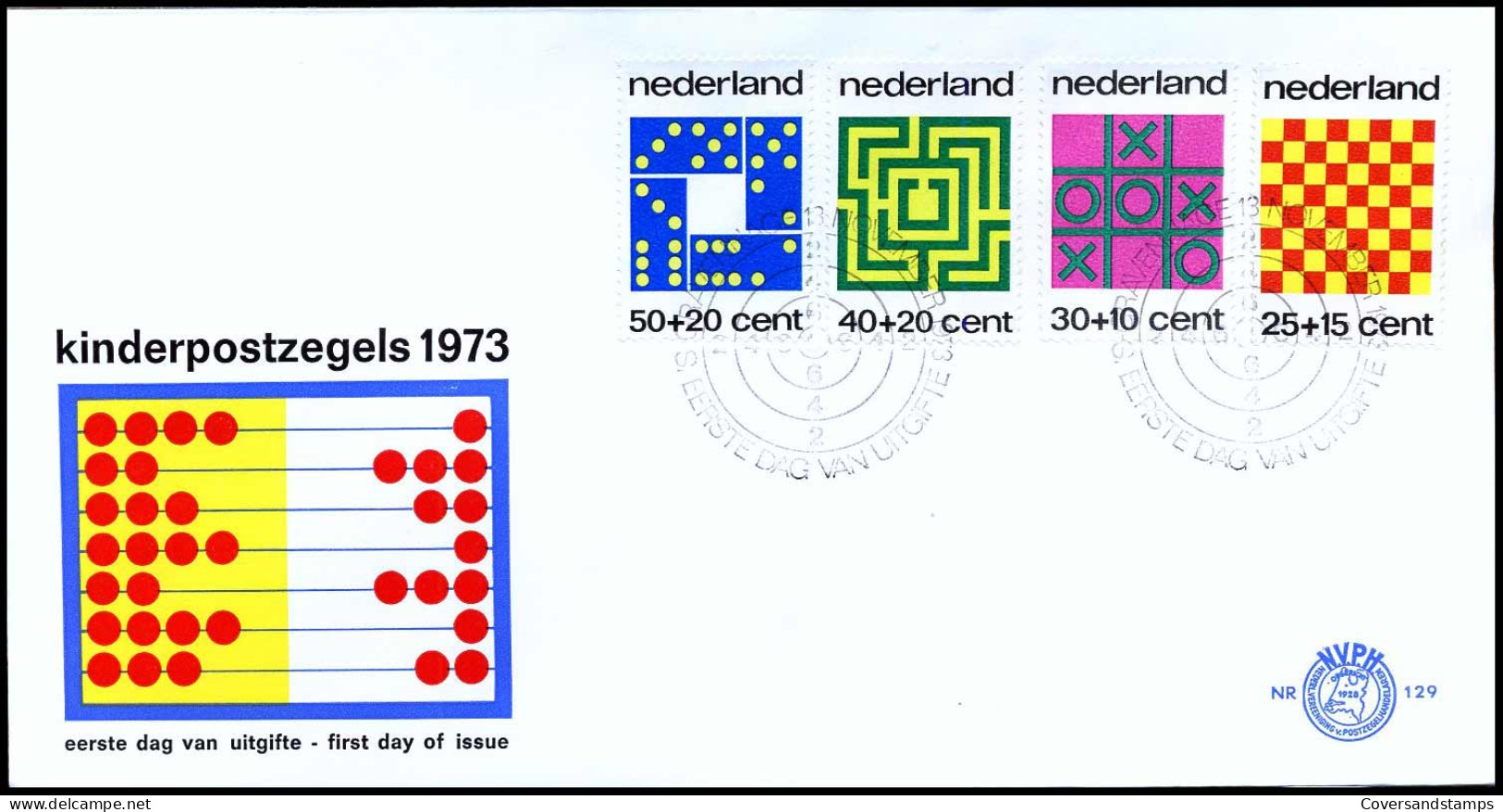 E129 - Zegel 1038/41 - Kinderpostzegels 1973 - Zonder Adres - FDC