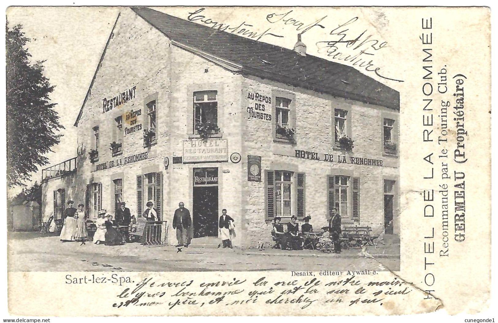 CPA Sart-lez-Spa - Jalhay - Hôtel Restaurant De La Renommée - Belle Animation Mais Abîmée - Propr. Germeau - 2 Scans - Jalhay