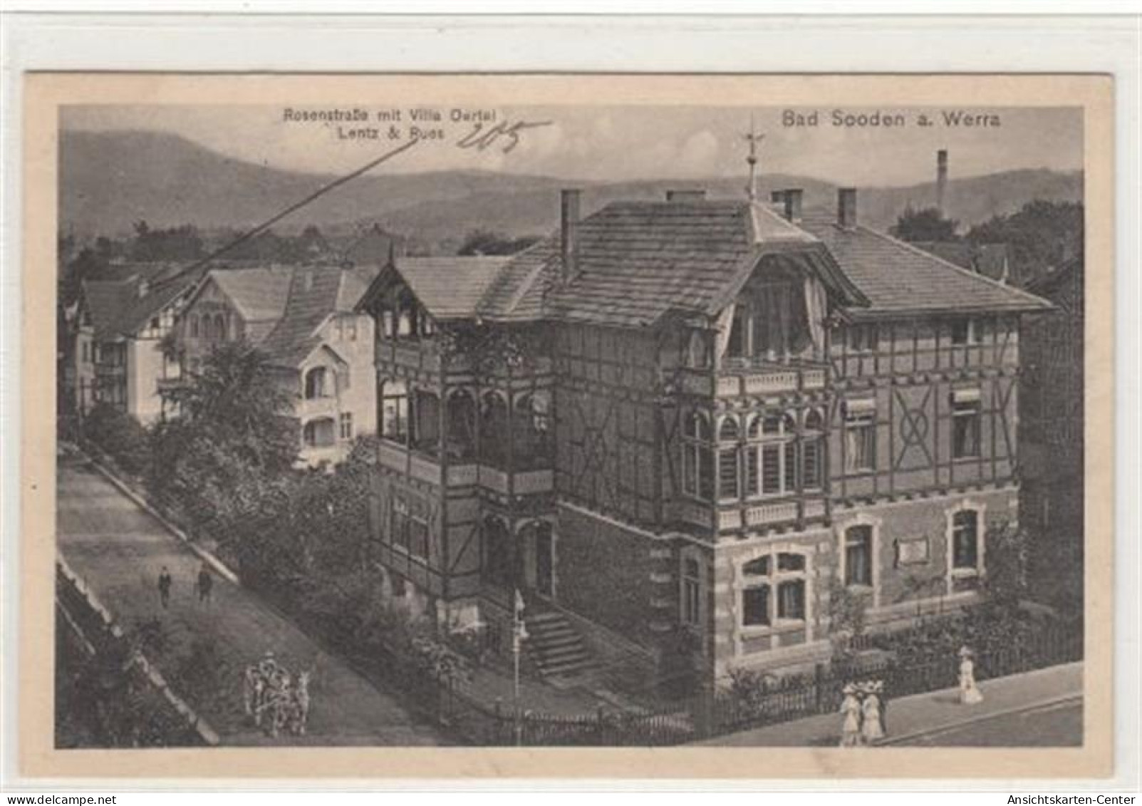 39086102 - Bad Sooden An Der Werra. Rosenstrasse Mit Villa Oertel Gelaufen, 1912. Gute Erhaltung. - Bad Sooden-Allendorf