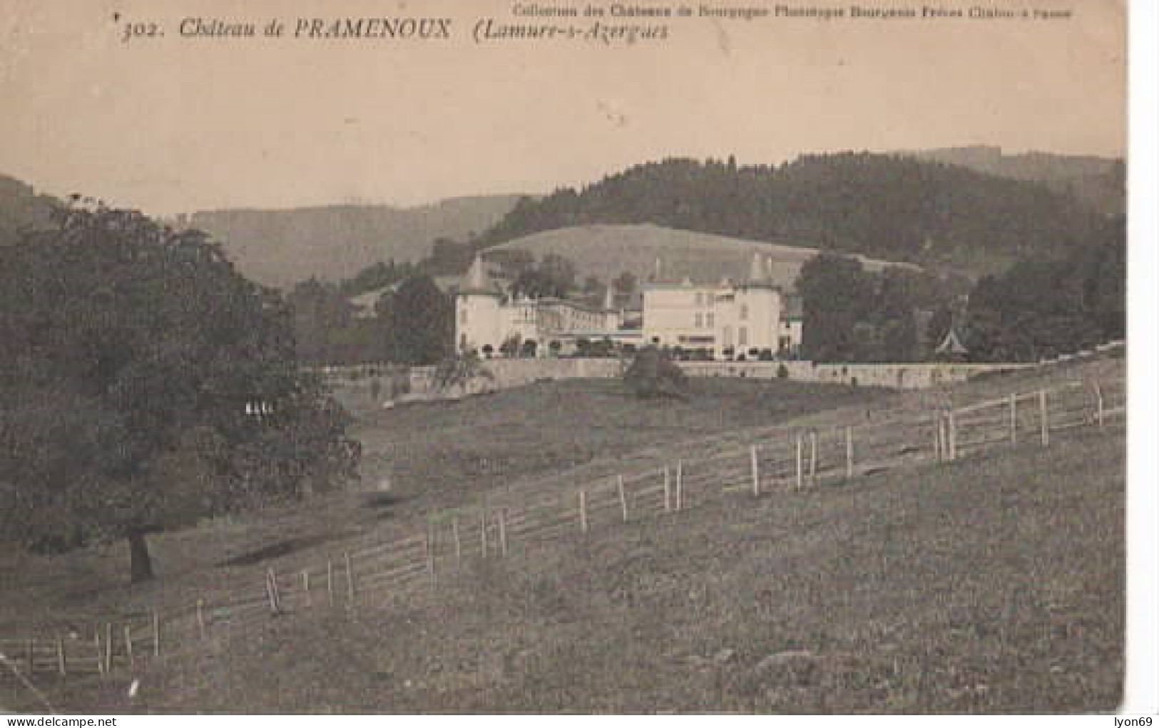 LAMURE SUR AZERGUE CHATEAU  PRAMENOUX  OBLITERATION PEREE  CHAMBOST - Lamure Sur Azergues