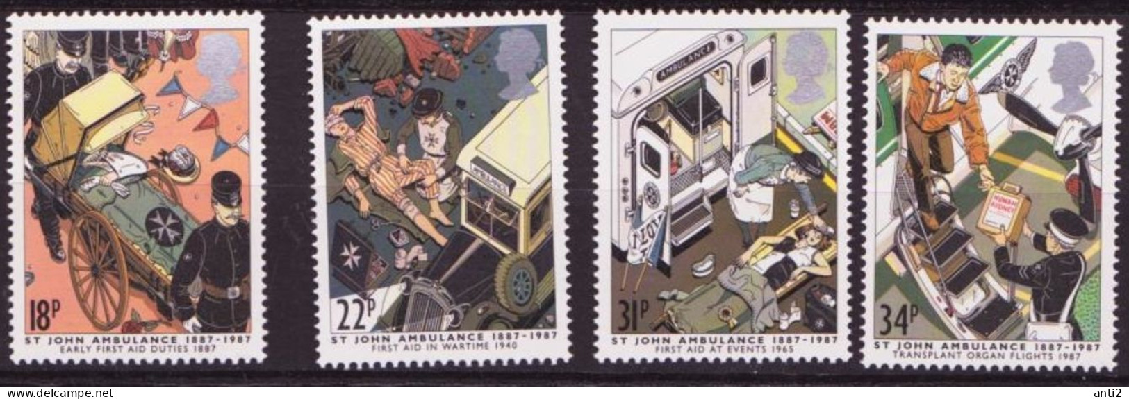 Great Britain  1987  Centenary Of The Johanniter Ambulance Service,  Mi 1109-1112, MNH(**) - Ungebraucht