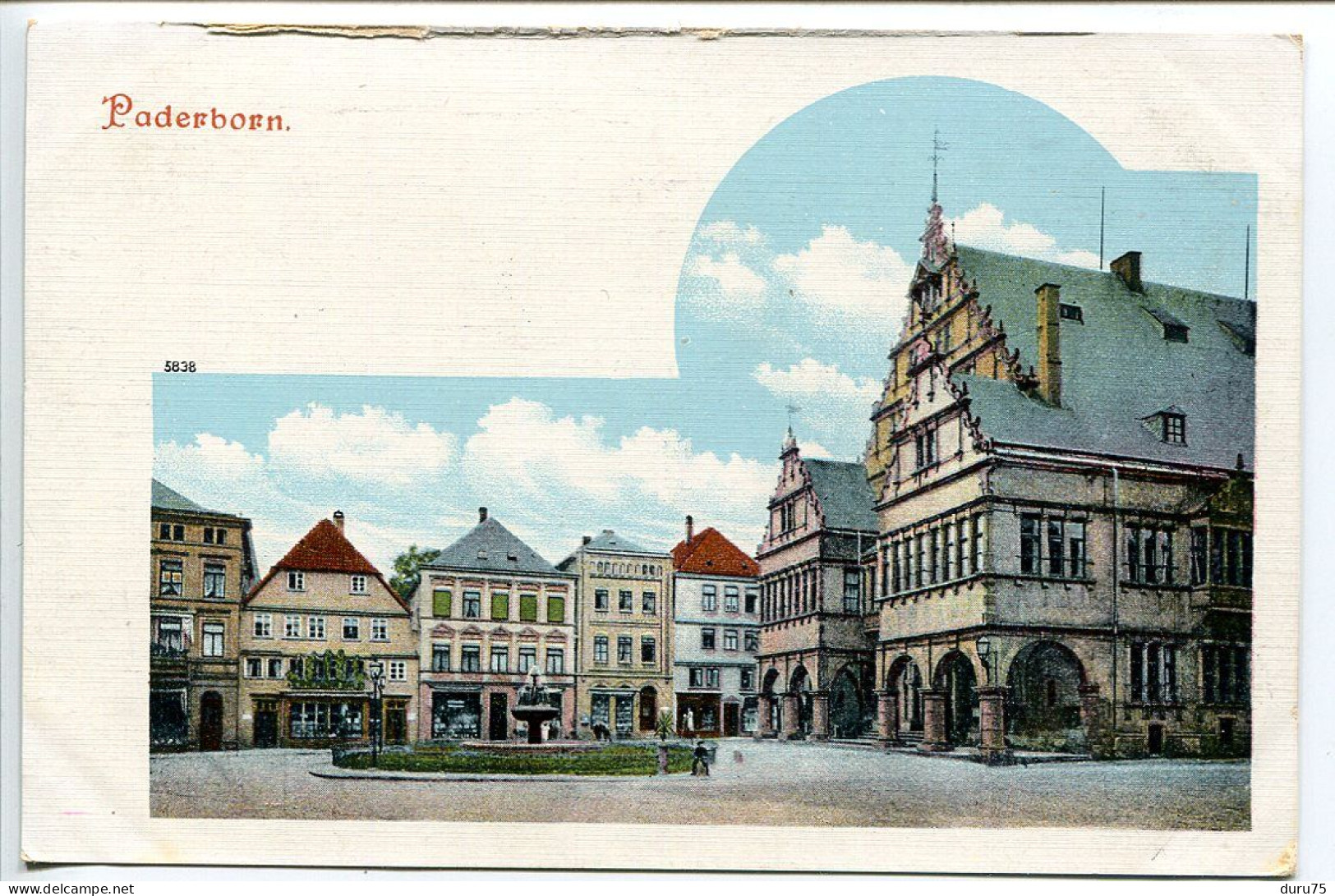 ALLEMAGNE Pionnière Couleur * PADERBORN ( Platz Rathaus ) Verso Mehner & Maas Leipzig ( Editeur Cartes Postales ) - Paderborn