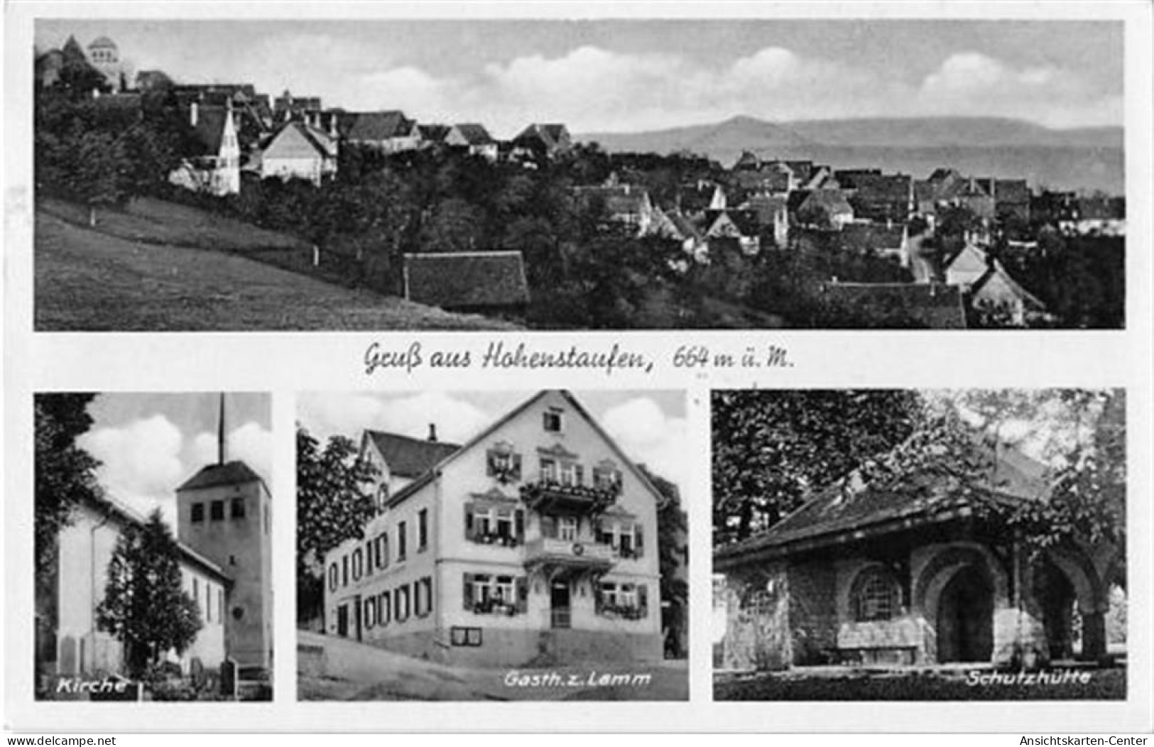 39104902 - Hohenstaufen Mit Gasthaus Zum Lamm, Schutzhuette Und Kirche Gelaufen. Gute Erhaltung. - Goeppingen