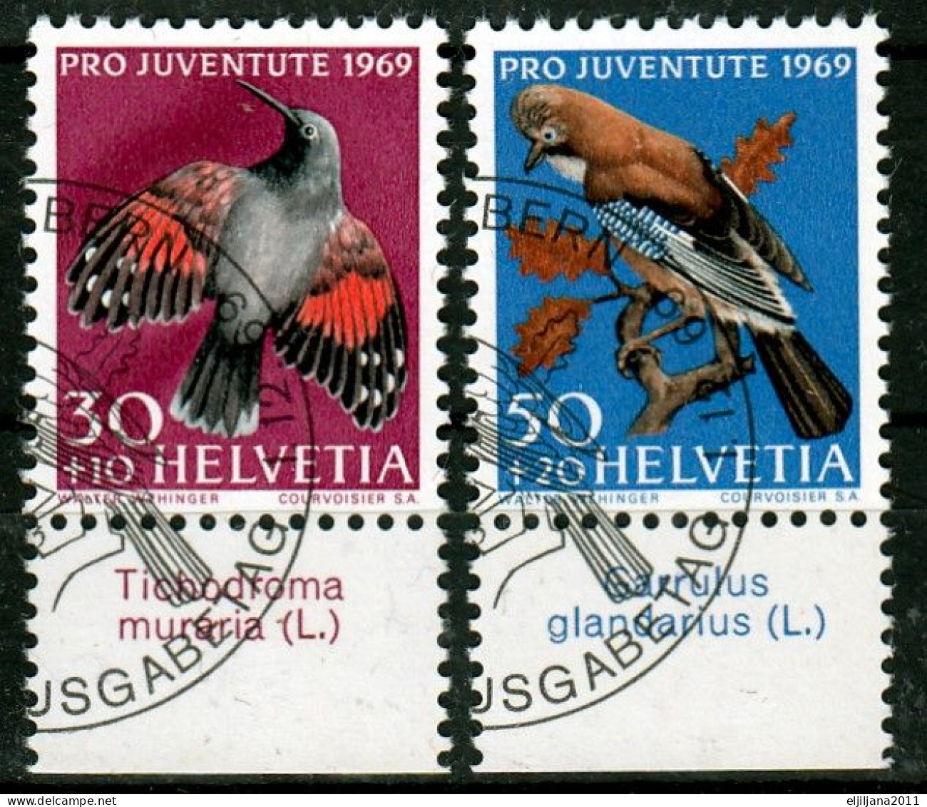 Switzerland / Helvetia / Schweiz / Suisse 1969 ⁕ Birds Pro Juventute Mi.914-917 ⁕ 4v FDC Used (original Gum) - Usati