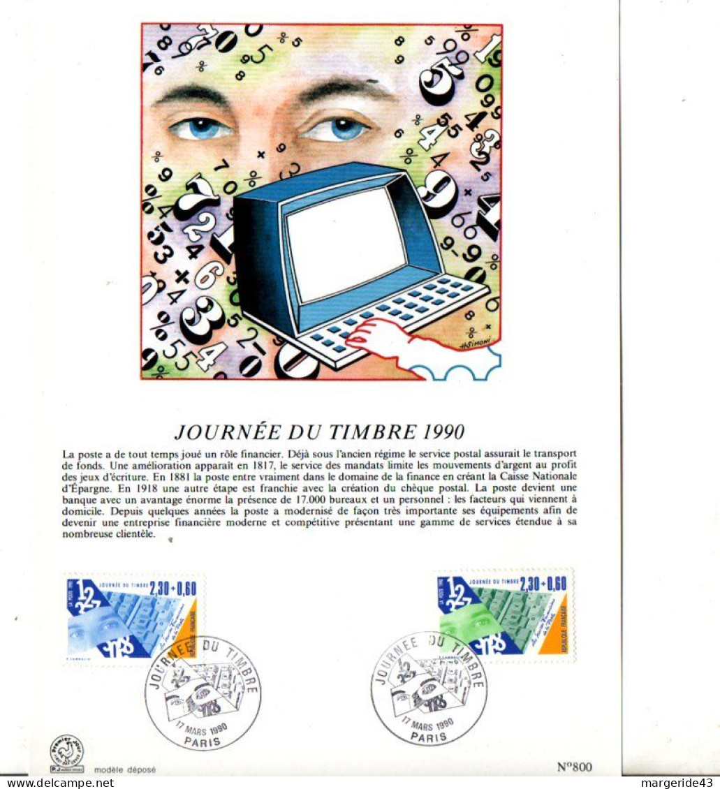 NOTICE FDC 1990 JOURNEE DU TIMBRE - 1990-1999