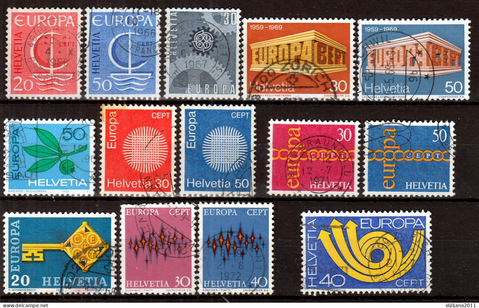 Switzerland / Helvetia / Schweiz / Suisse 1957 - 1973 ⁕ EUROPA CEPT ⁕ 27v Used - Lotes/Colecciones