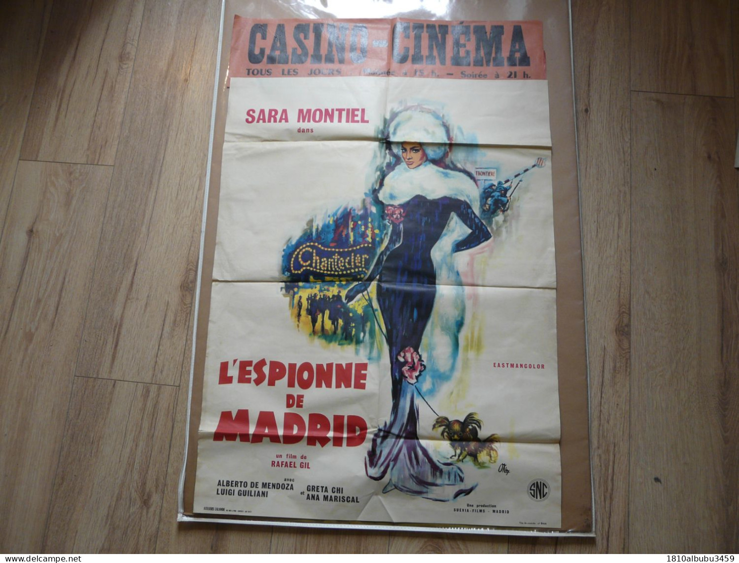 AFFICHE ANCIENNE ORIGINALE - L'ESPIONNE DE MADRID - SARA MONTIEL - Film De RAFAEL GIL - Posters