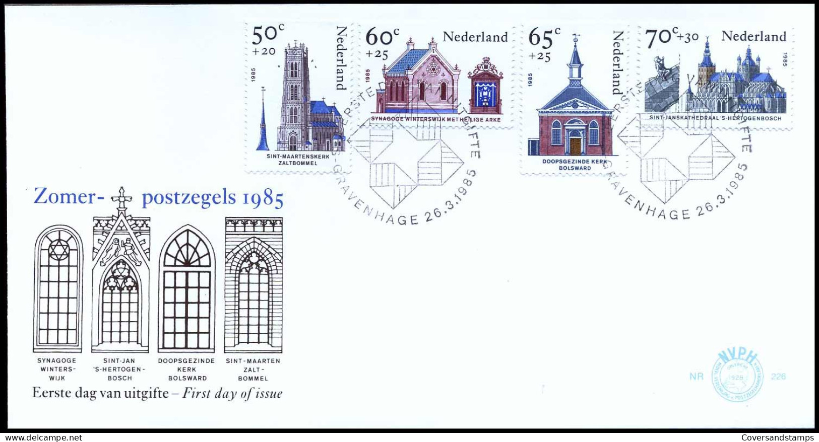 E226 - Zegel 1324/27 - Zomerzegels 1985 - Zonder Adres - FDC