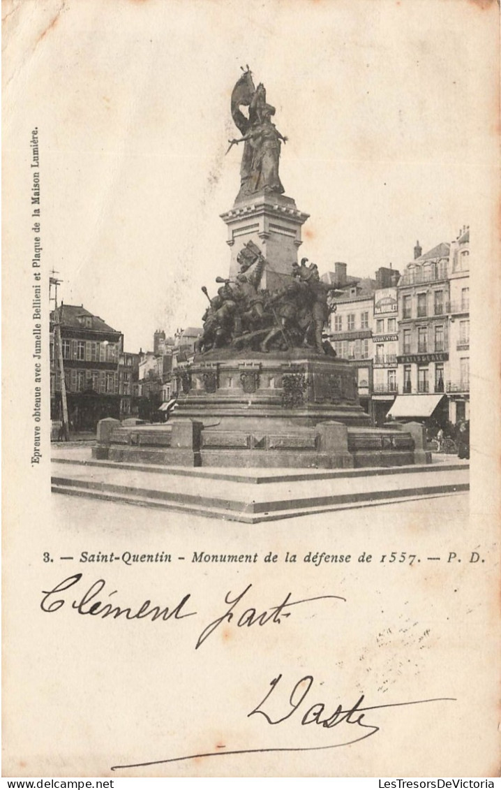 FRANCE - Saint Quentin - Vue Sur Le Monument De La Défense De 1557 - Statues - Carte Postale Ancienne - Saint Quentin