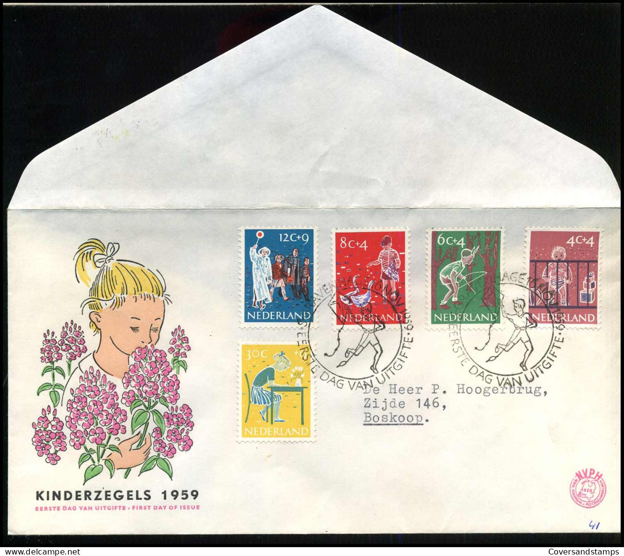 FDC E41 - 731/35 - Kinderzegels 1959 - FDC
