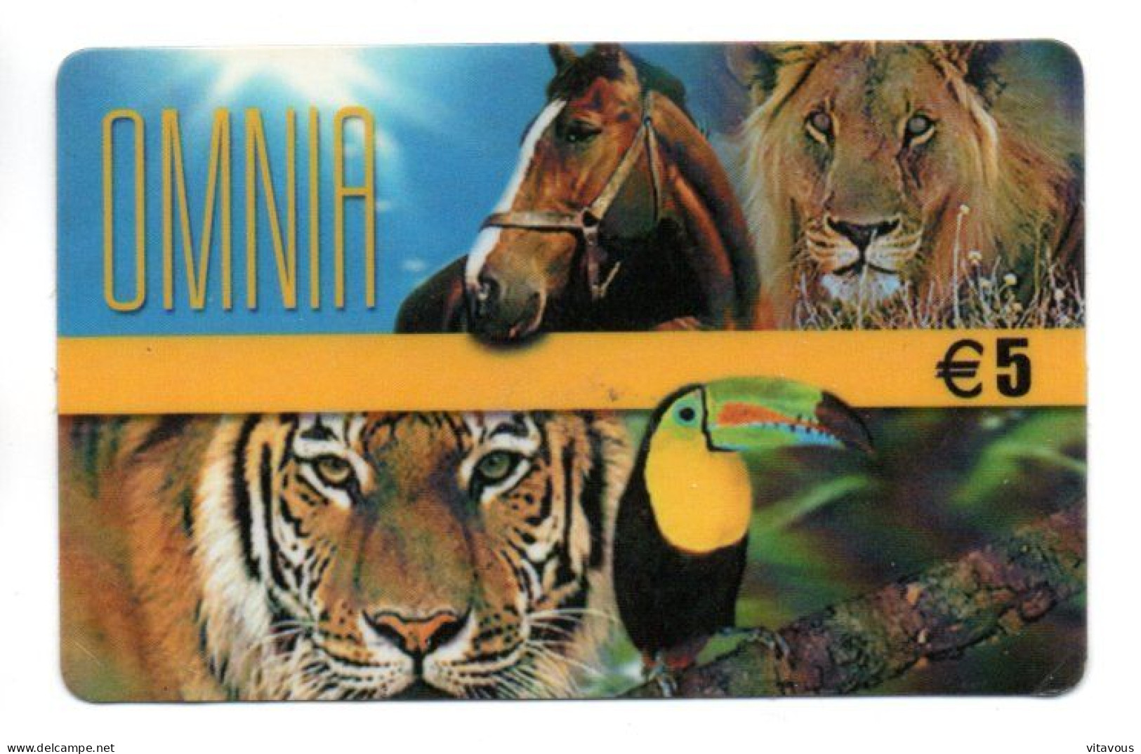 OMNIA Lion Tigre Cheval  Carte Prépayée Italie Card  Karte (K 233) - Cartes GSM Prépayées & Recharges