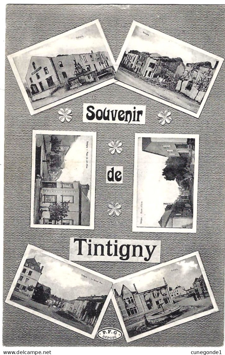 CPA Souvenir De TINTIGNY ( 6 Vues ) - Circulée En 1920 - Ed. P.F.G. - Préaux Ghlin - 2 Scans - Tintigny