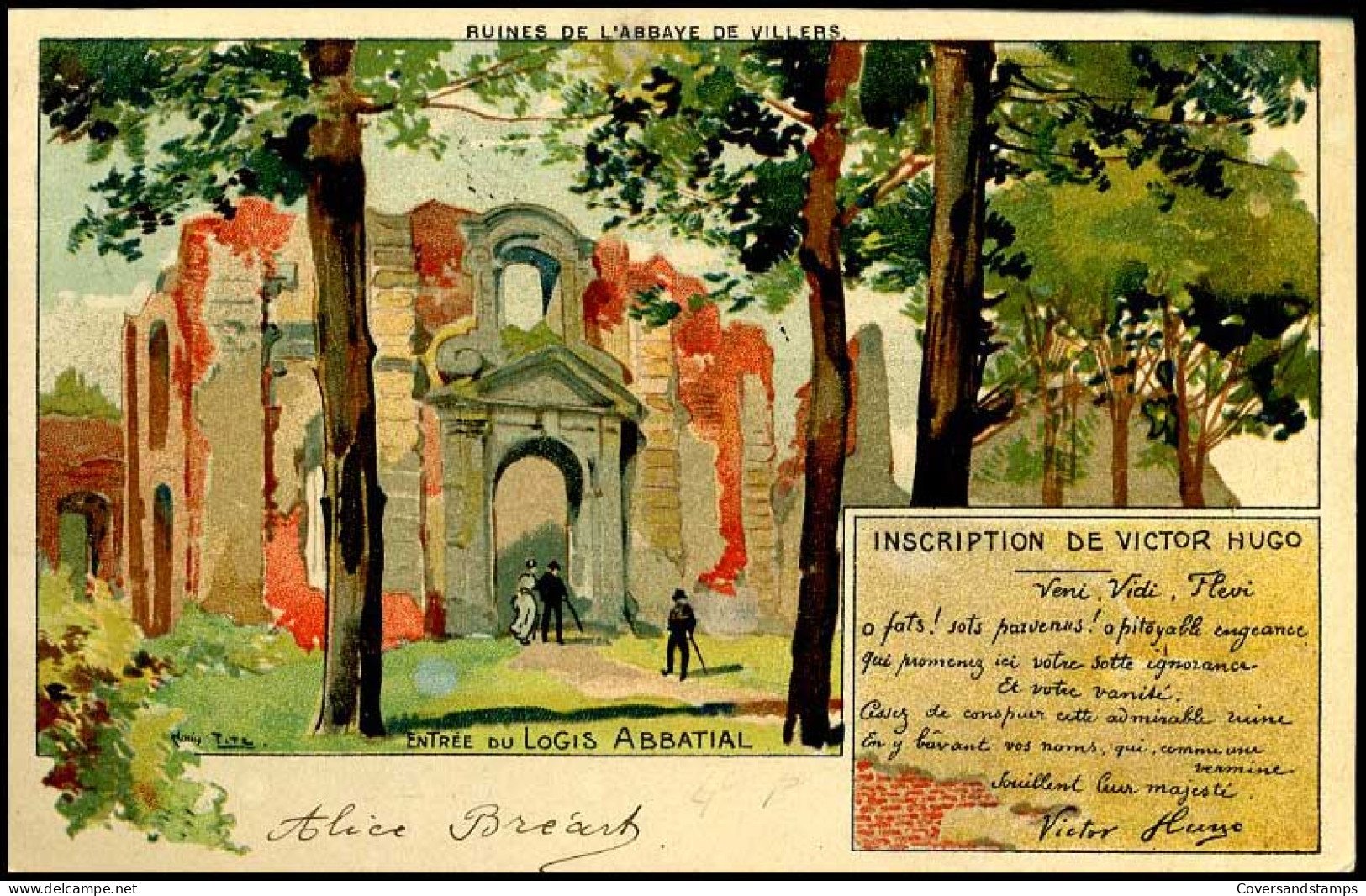 Villers-la-Ville - Ruines De L'Abbaye De Villers, Entrée Du Logis Abbatial -- Inscription De Victor Hugo - Villers-la-Ville