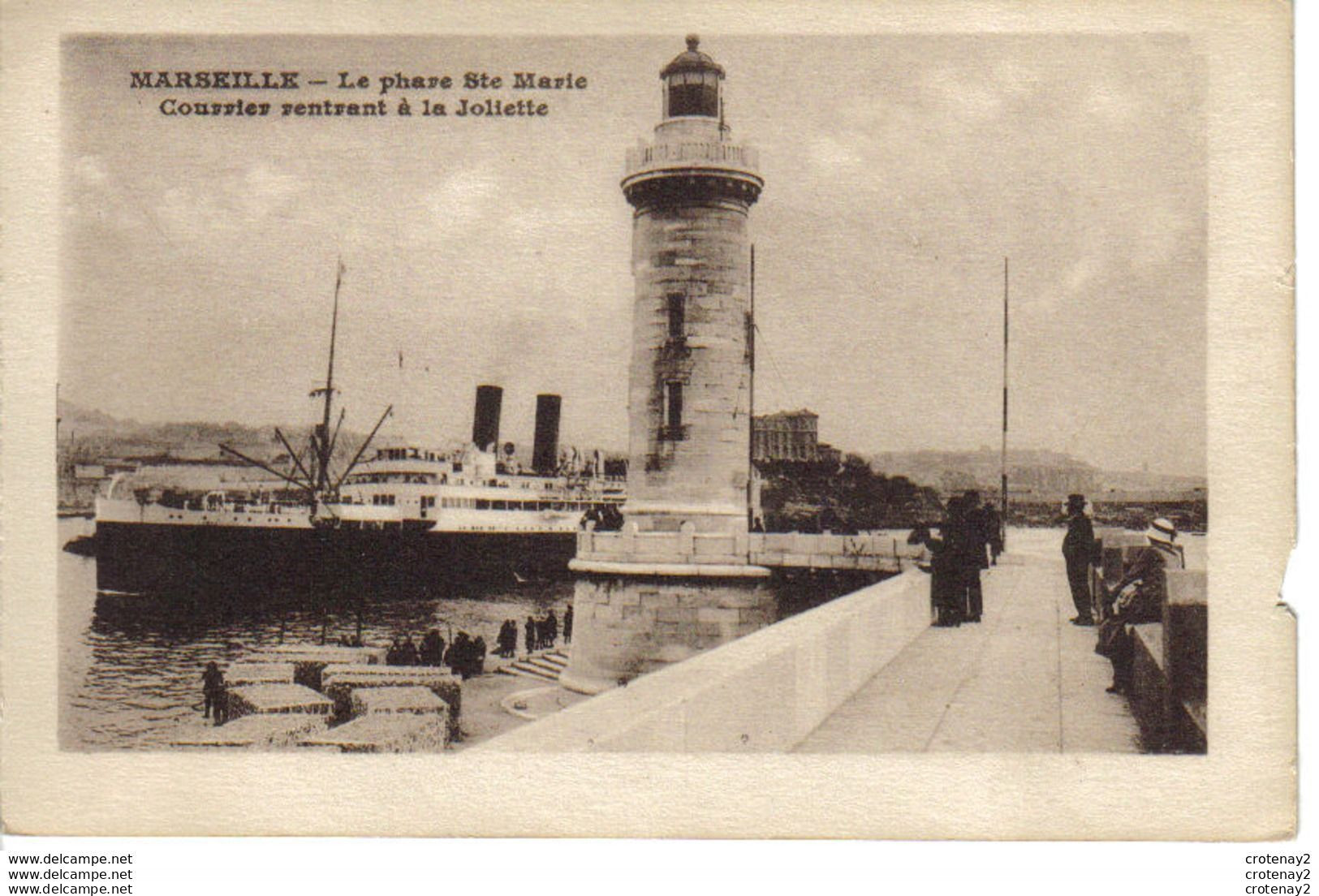 13 MARSEILLE Phare Ste Marie Bateau Navire Courrier Rentrant à La JOLIETTE - Joliette, Zona Portuaria