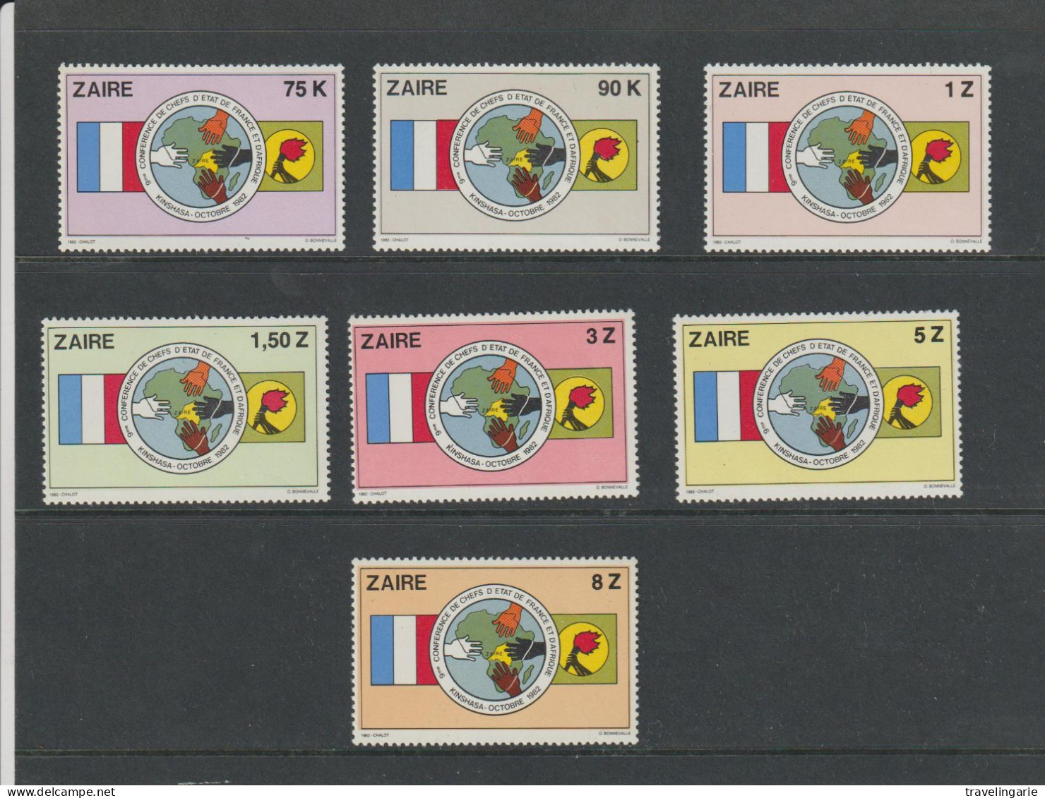 ZaIre 1982 9th Conference Of African Heads Of State And France In Kinshasa ** - Timbres