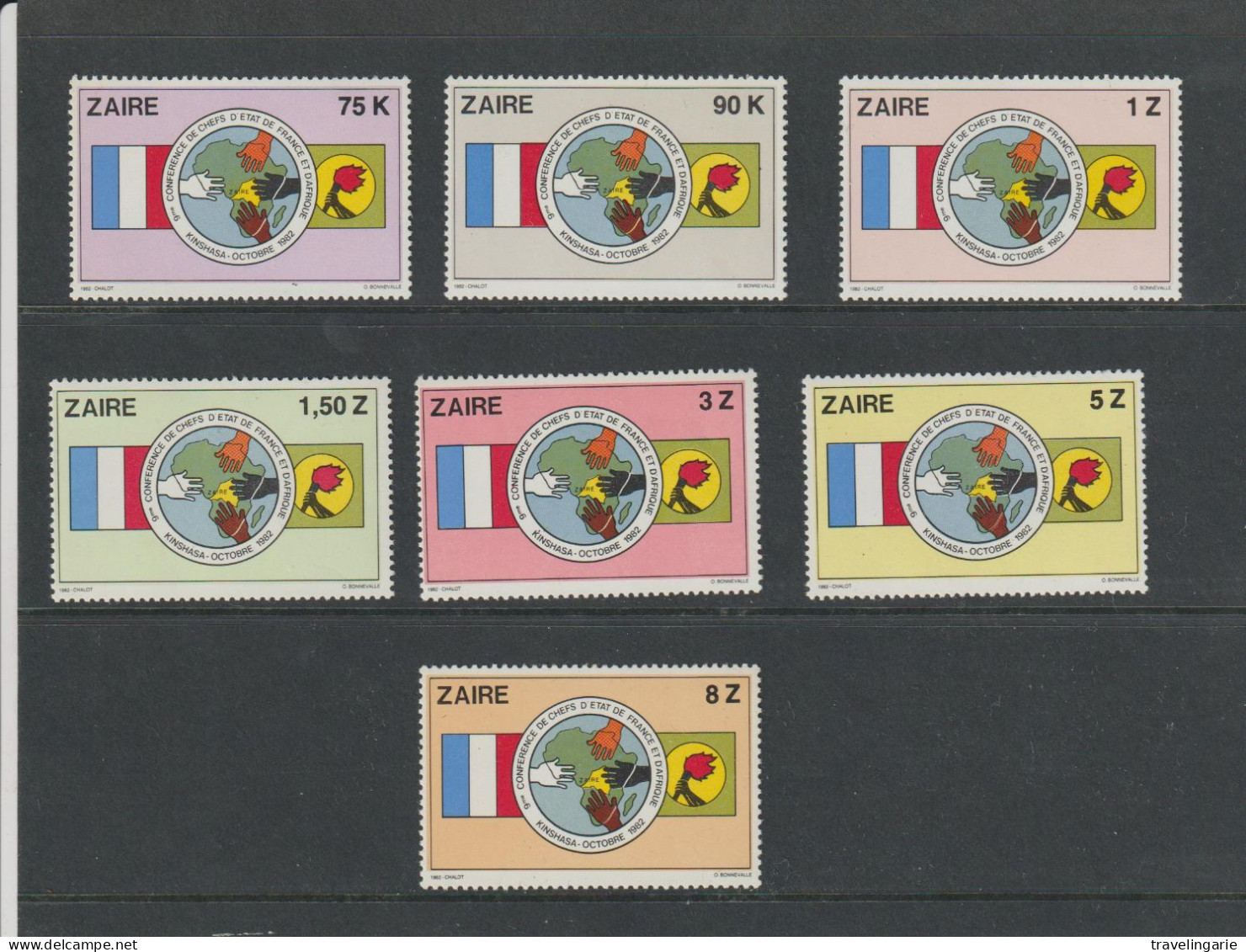 ZaIre 1982 9th Conference Of African Heads Of State And France In Kinshasa ** - Briefmarken