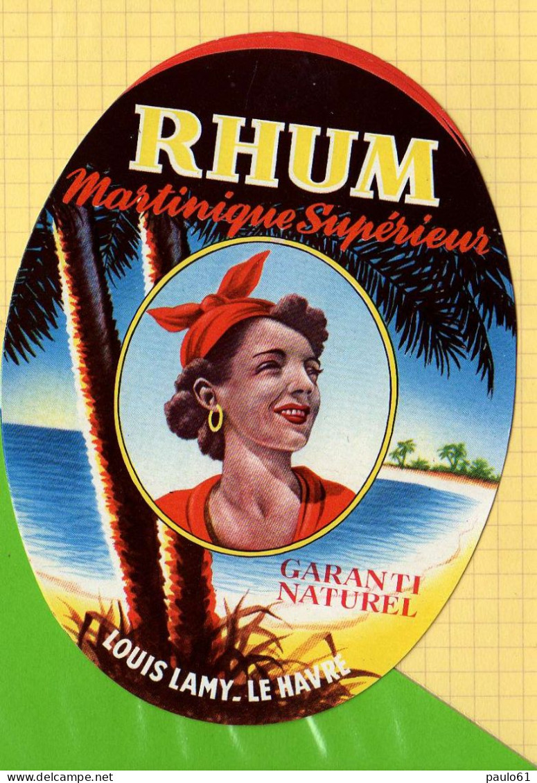 Etiquette De RHUM :  Rhum MARTINIQUE Superieur  (Medaillon ) - Rum