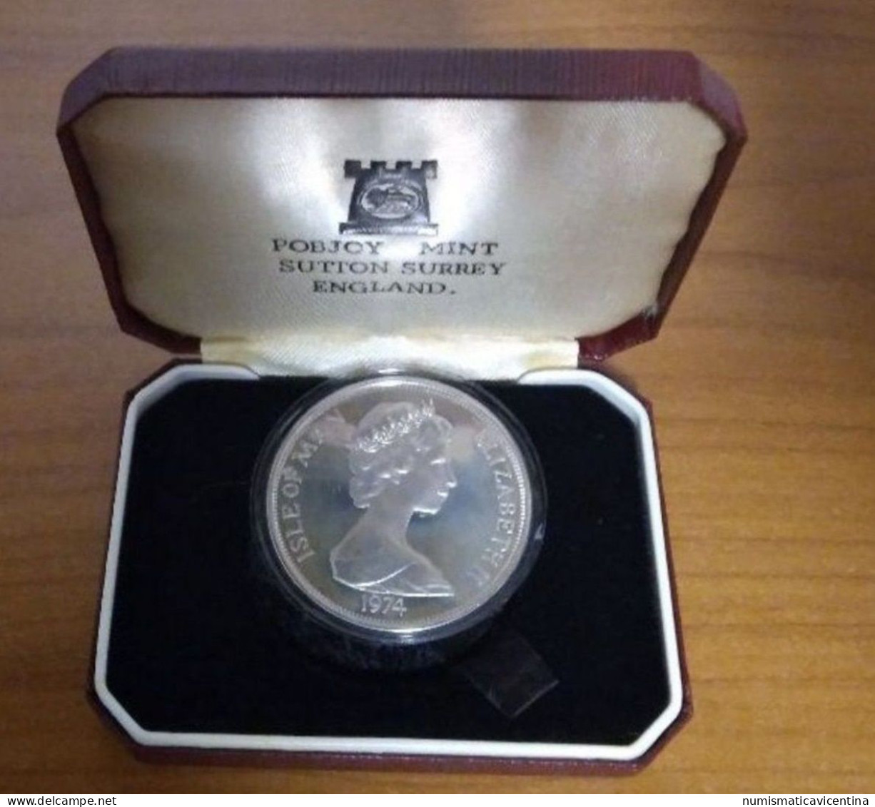 Isle Of Man One Crown 1974 Wisthon Churchill Centenary Silver Coin Queen Elizabeth - Île De  Man