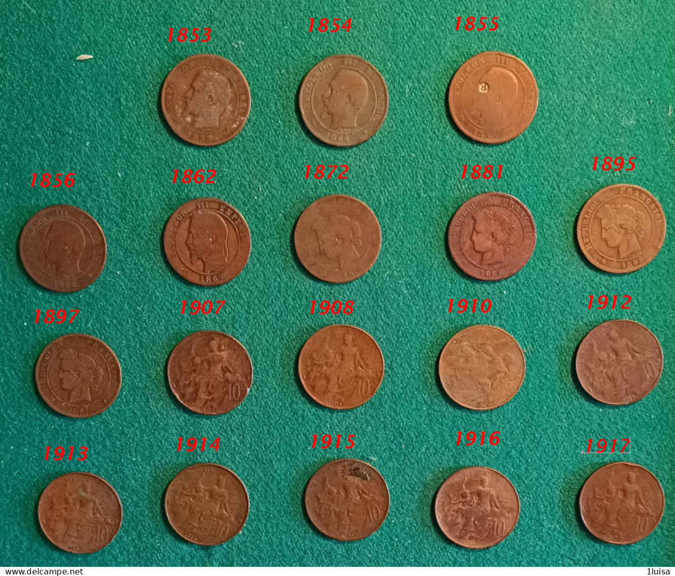 FRANCIA 10 Cents 18 Monete Anni Diversi - 10 Centimes