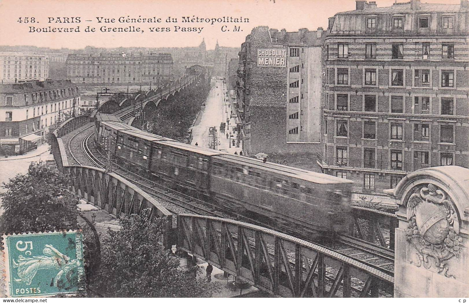 Paris - Vue Generale Du Metropolitain - Grenelle  Vers Passy - Metro Aerien   -  CPA °J - Arrondissement: 15