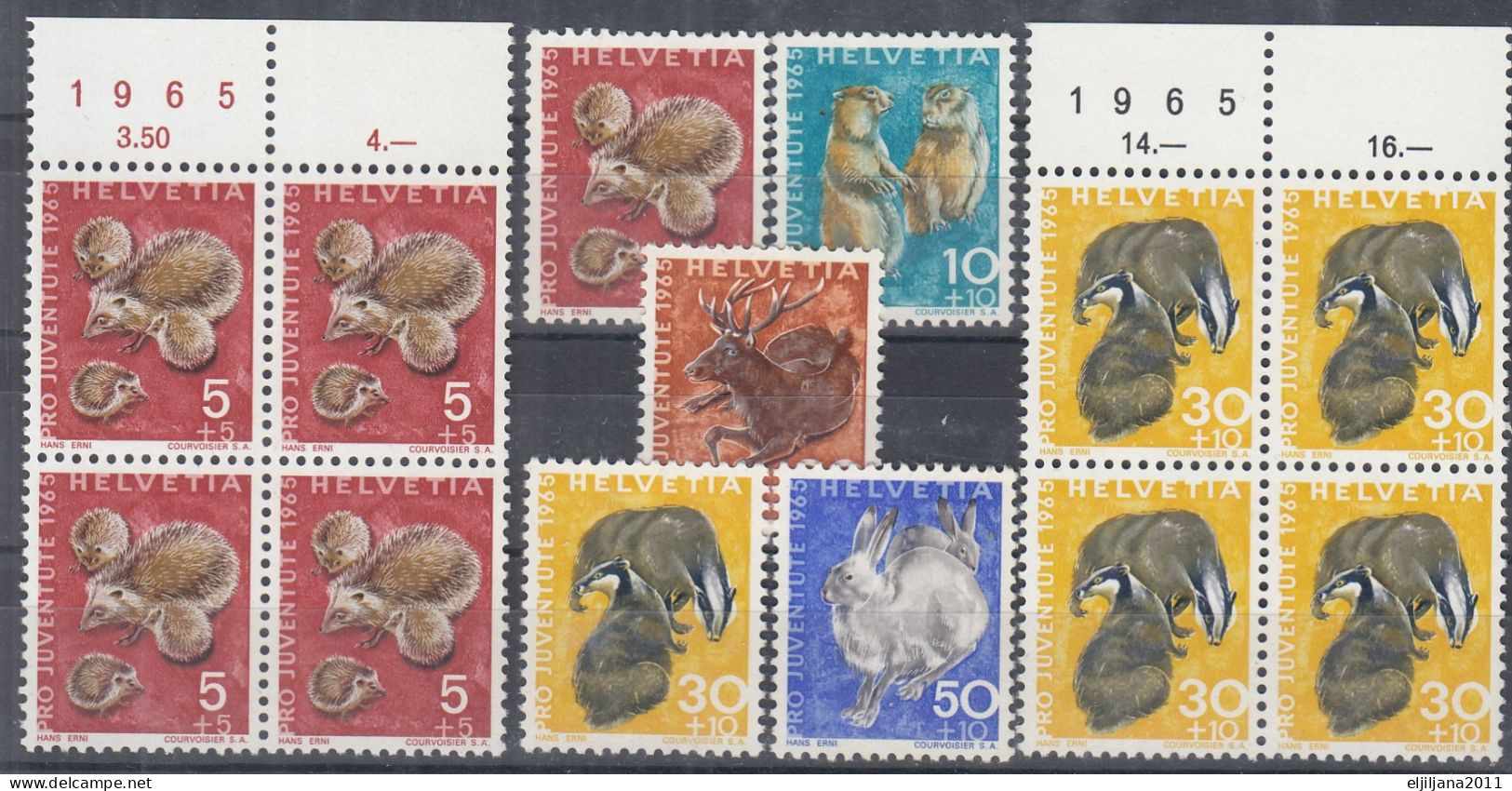 Switzerland / Helvetia / Schweiz / Suisse 1965 ⁕ Pro Juventute Mi.826-830 ⁕ 10v MNH - Unused Stamps