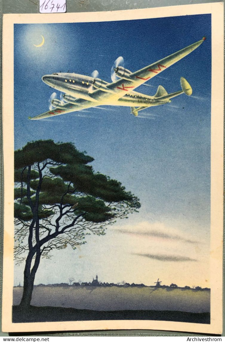 KLM Évolution Des Appareils 1920 - 1934 - Avion De La Compagnie KLM En Nocturne Au Verso (16'741) - 1919-1938: Fra Le Due Guerre