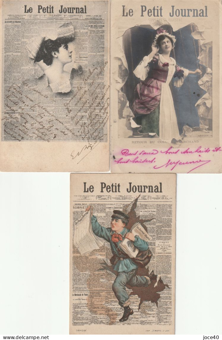 Lot De 3 CPA Sur Des Journaux éclatés Concernant Journaux : Le Petit Journal, Dont Colorisées - Publicidad