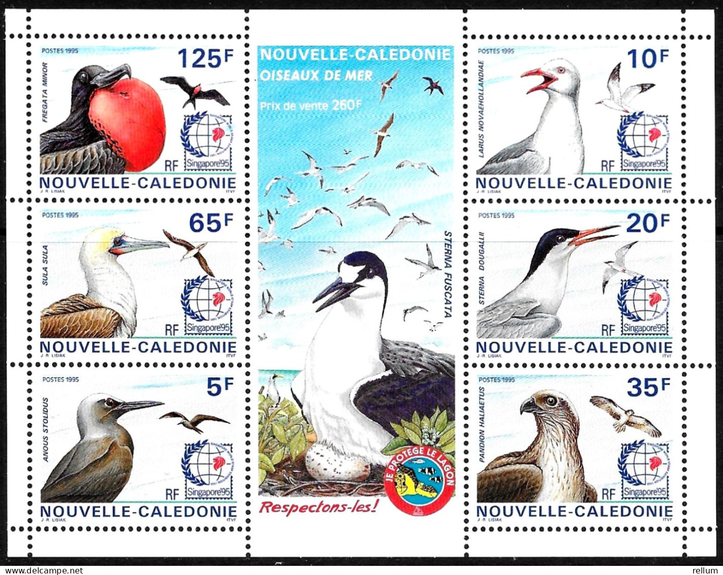 Nouvelle Calédonie 1995 - Yvert Nr. 693/698 Flt. - Michel Nr. Block 18 ** - Unused Stamps