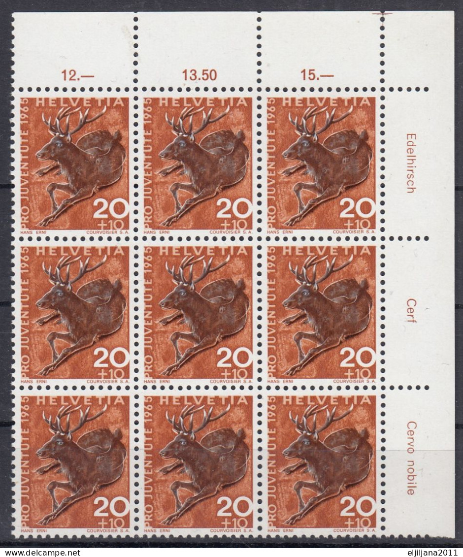 Switzerland / Helvetia / Schweiz / Suisse 1965 ⁕ Pro Juventute Mi.828 X9 ⁕ MNH Block - Unused Stamps