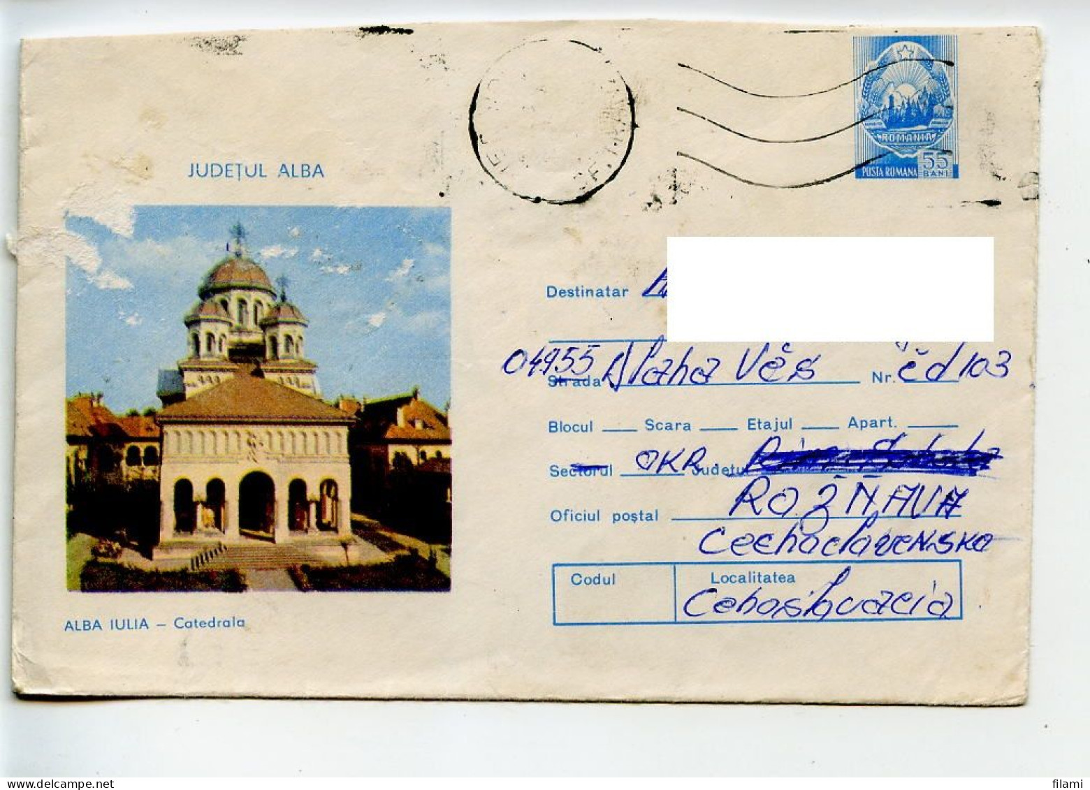 Roumanie,lot 2 Enveloppes,entier Alba Iulia Cathedrale,tableau Petrascu Obliteré Suceava 1983 - Marcophilie