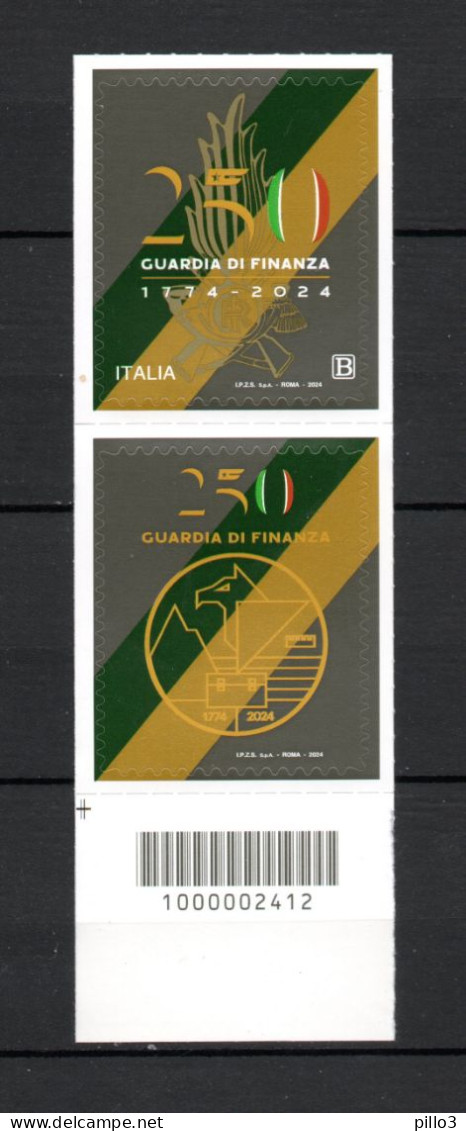 ITALIA :  250° Guardia Di Finanza -  C/B 2412 Inferiore Sx. MNH**-  20.03.2024 - Barcodes