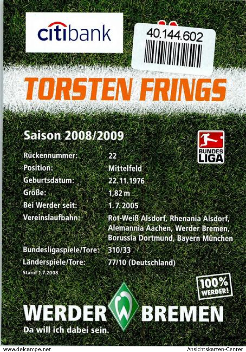 40144602 - Fussball (Prominente) Torsten Frings Werder - Calcio