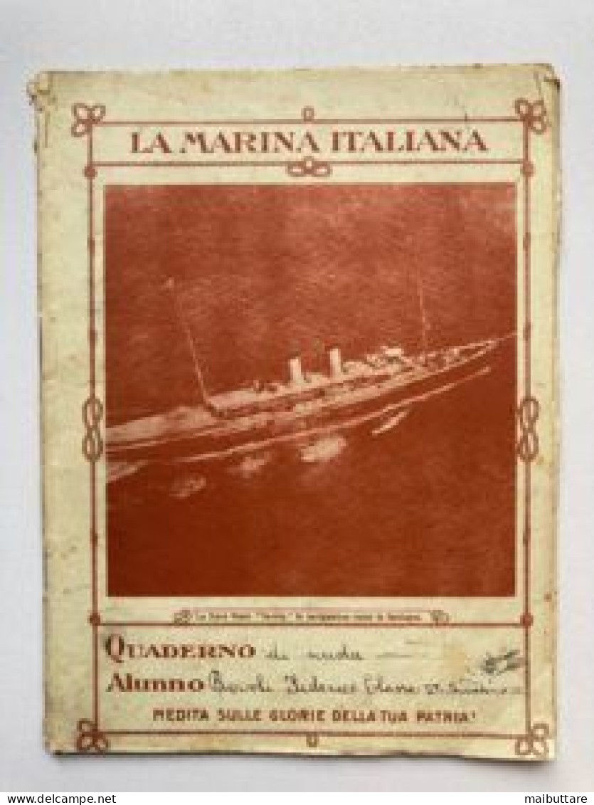 Quaderno D'epoca A Righe, Periodo Anni 30. In Copertina Immagine Della Marina Militare - Other & Unclassified