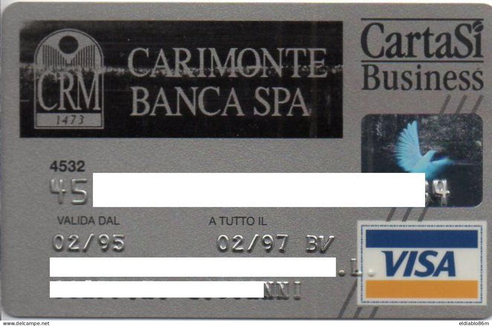 (1384) ITALY - CREDIT BANK CARD - VISA - CARIMONTE BANCA SPA - CARTASI BUSINESS - Tarjetas De Crédito (caducidad Min 10 Años)